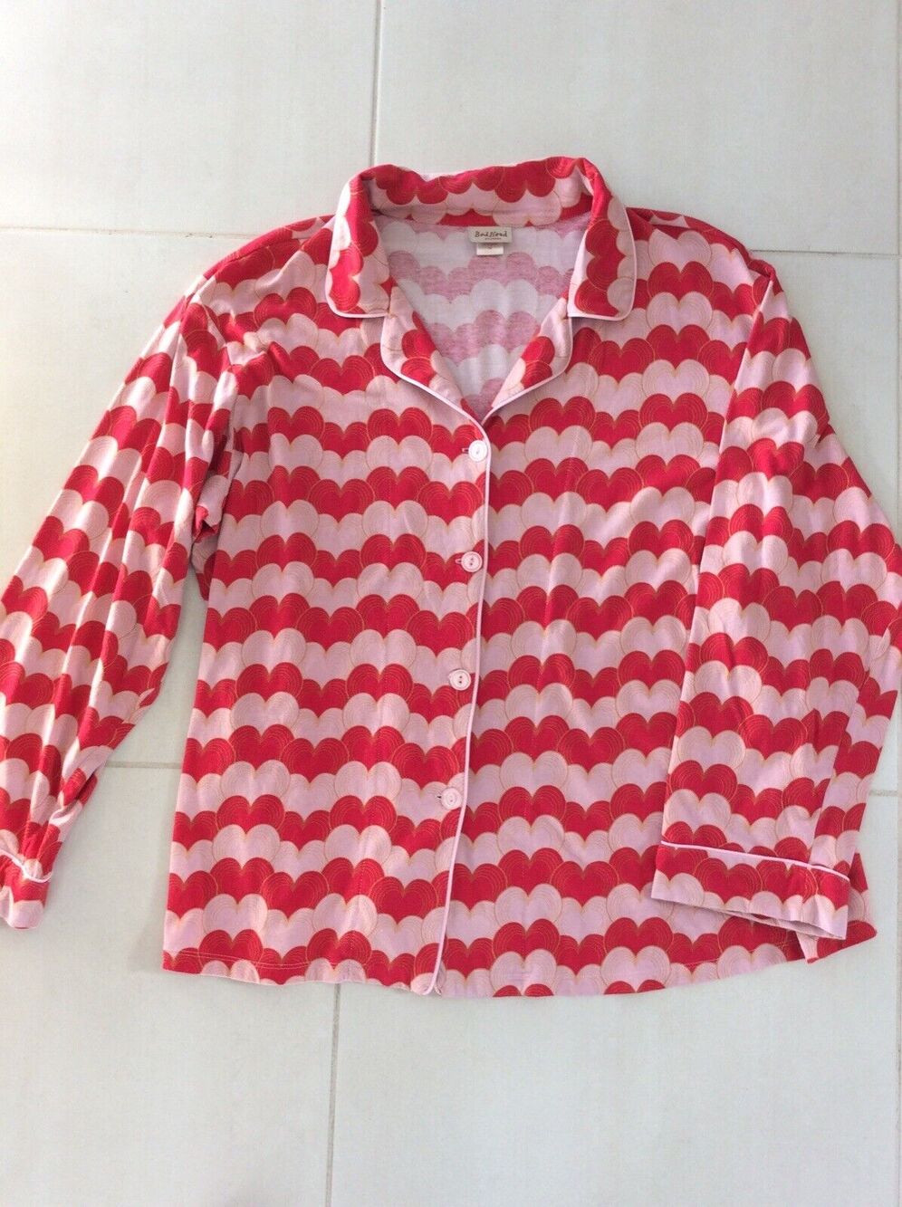 BedHead Pajama Top Wavy Chevron Nostalgic Print